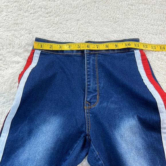 L.A. Denim Studio by Rosee racing stripe hi rise skinny jeans, size 3 - Picture 8 of 12